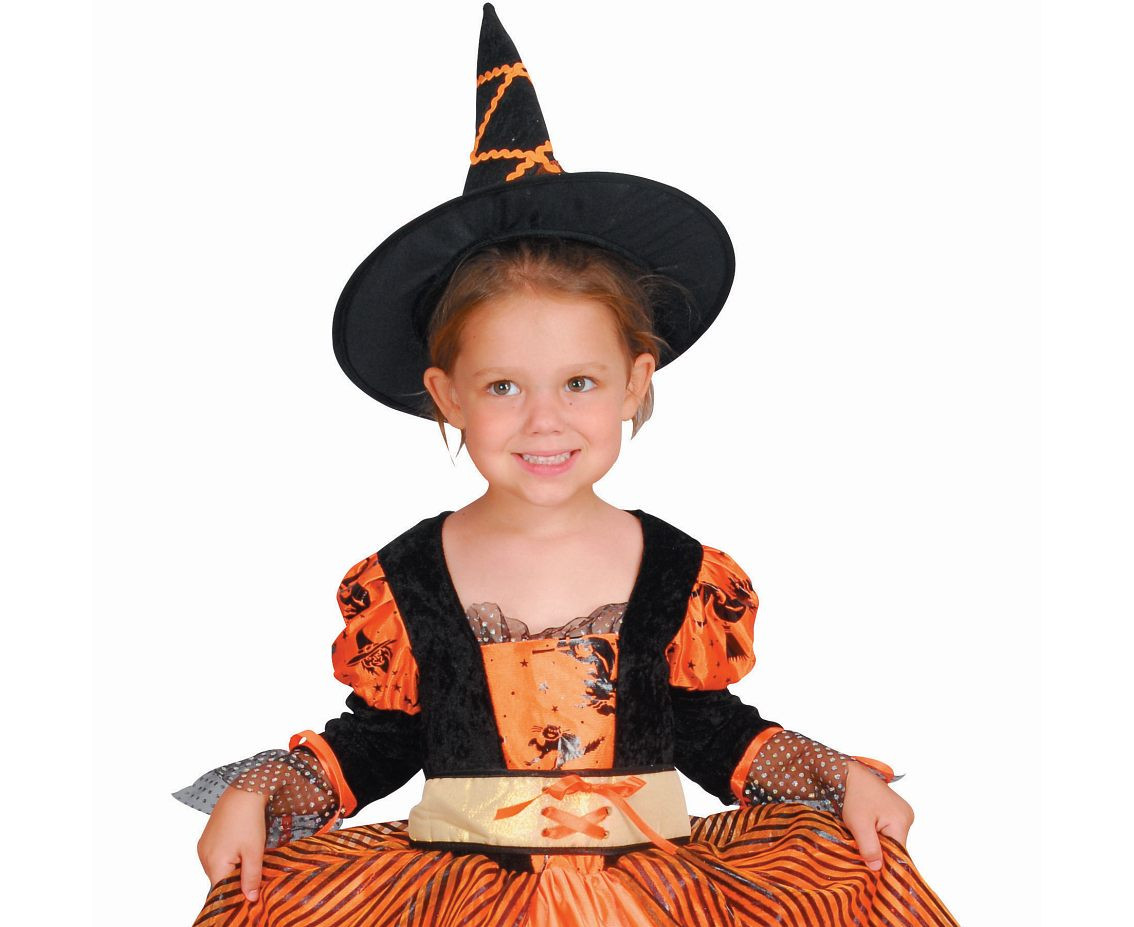 Role play-set for child Pumpkin Witch (dress with belt, hat), size 92/104 cm